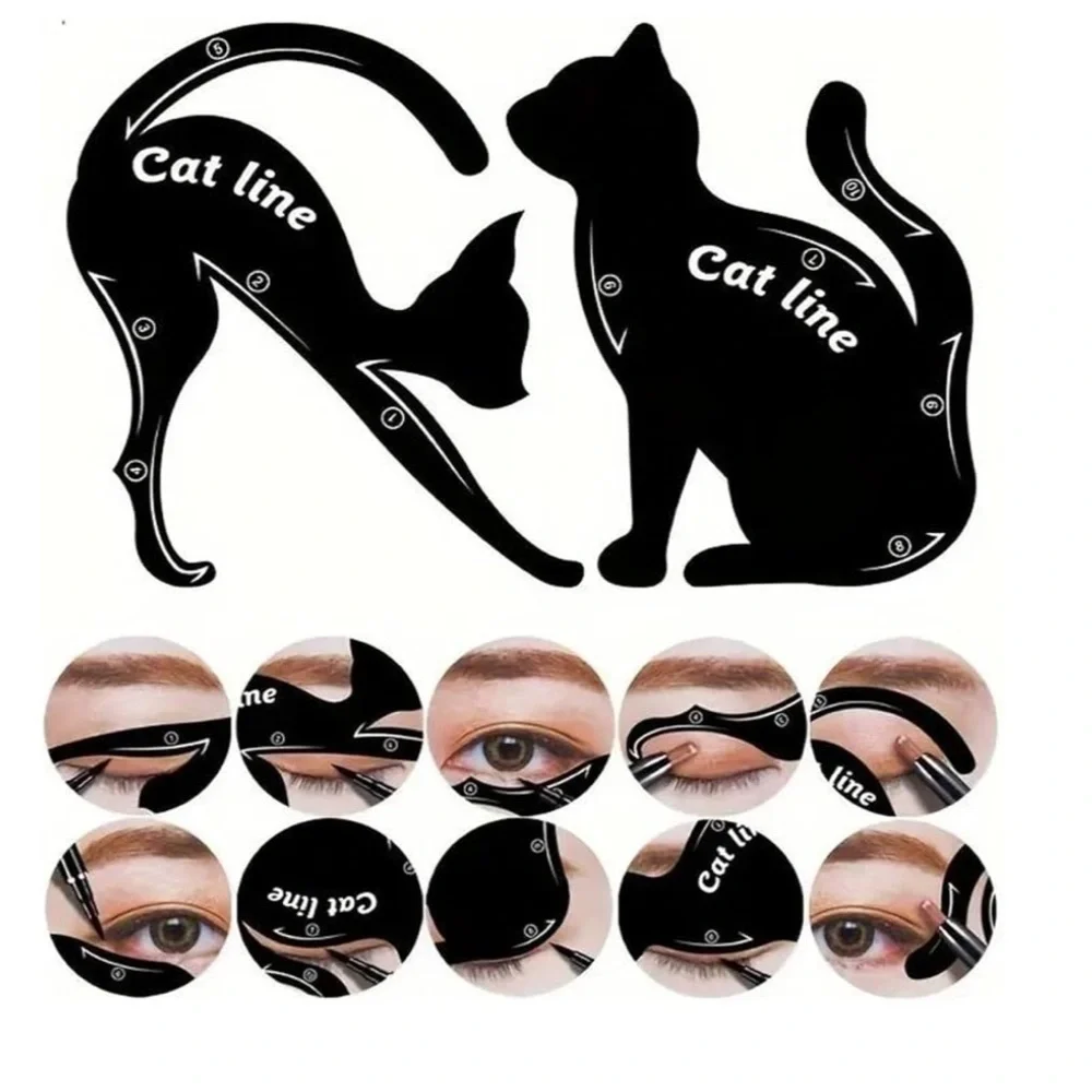 4 Pcs Eyeliner Stencils for Cat Eye Winged and Eyeshadow Applicators Shaper